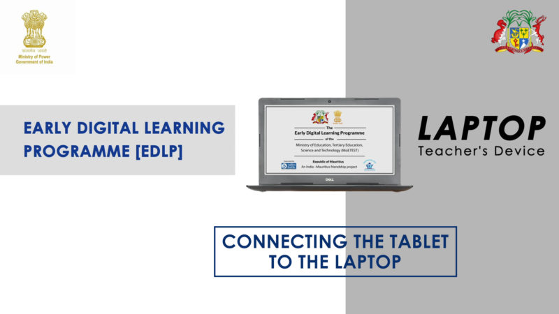 Connecting the Tablet to the Laptop